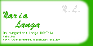 maria langa business card